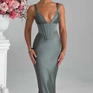 BABY BOO SHAE MAXI DRESS - SAGE